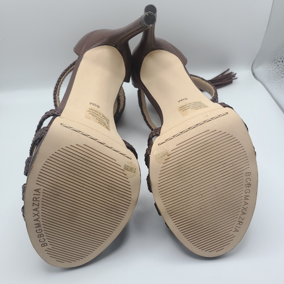BCBG Maxazria Women's Tassle Strappy Open Toe Heel Shoe Size 5.5 - Picture 12 of 14